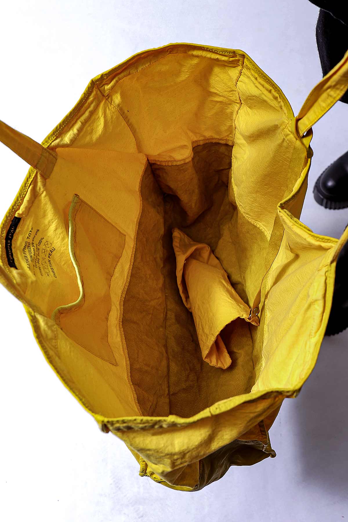 【CHRISTIAN PEAU】 COTTON LEATHER TOTE BAG_YELLOW