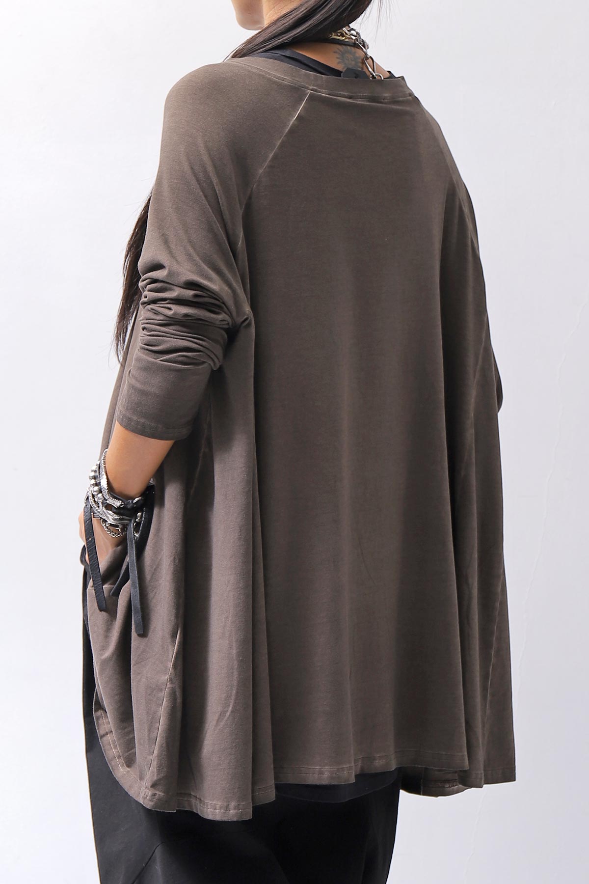 【PLÜ】 COTTON STRETCH TOP PL17T_CHOCOLATE