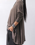 【PLÜ】 COTTON STRETCH TOP PL17T_CHOCOLATE