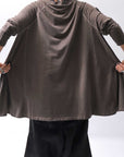【PLÜ】 COTTON STRETCH TOP PL17T_CHOCOLATE