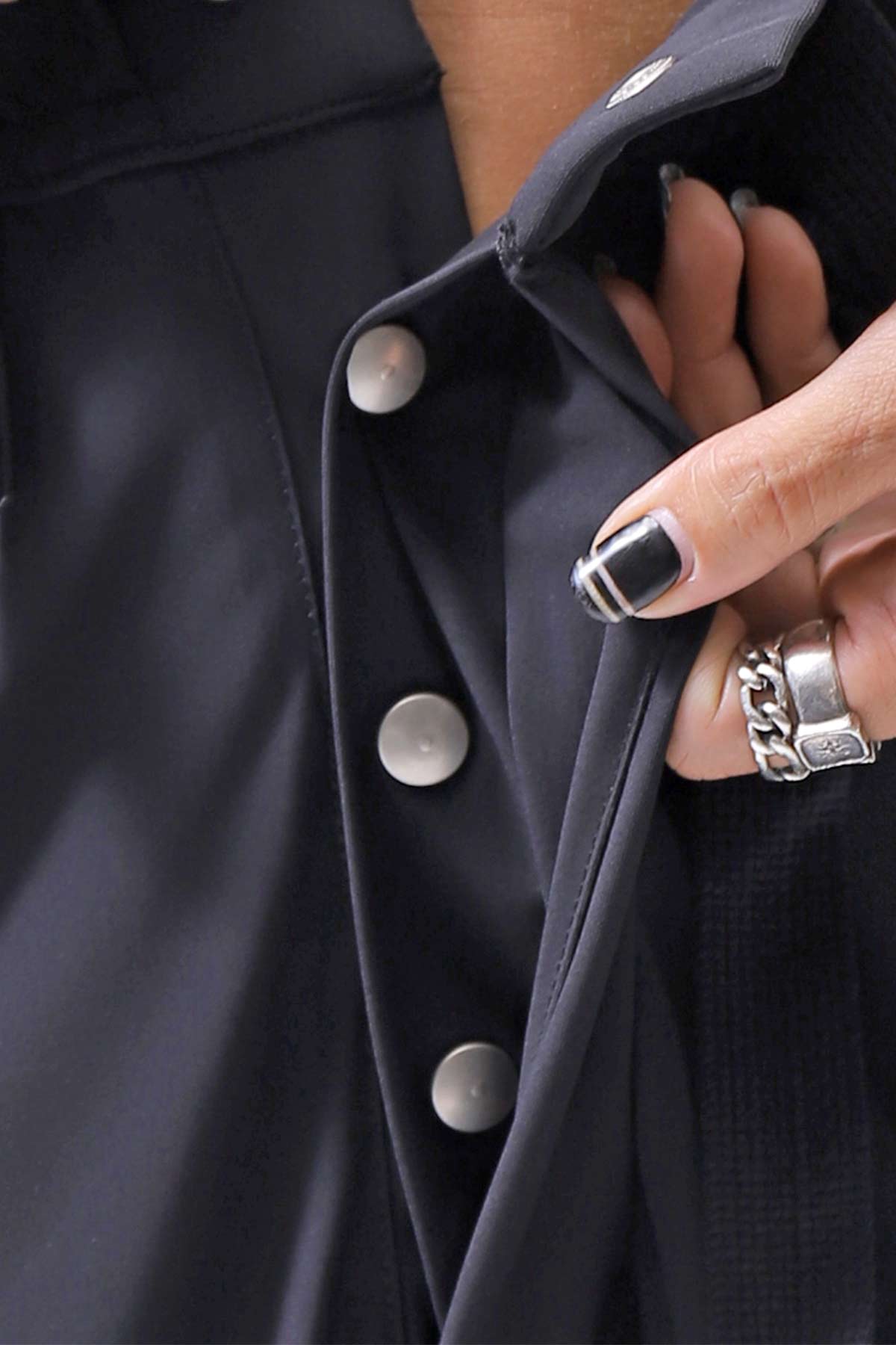 【thom/krom】 UNISEX SUPER STRETCH NYLON RIB PANTS MP29_BLACK