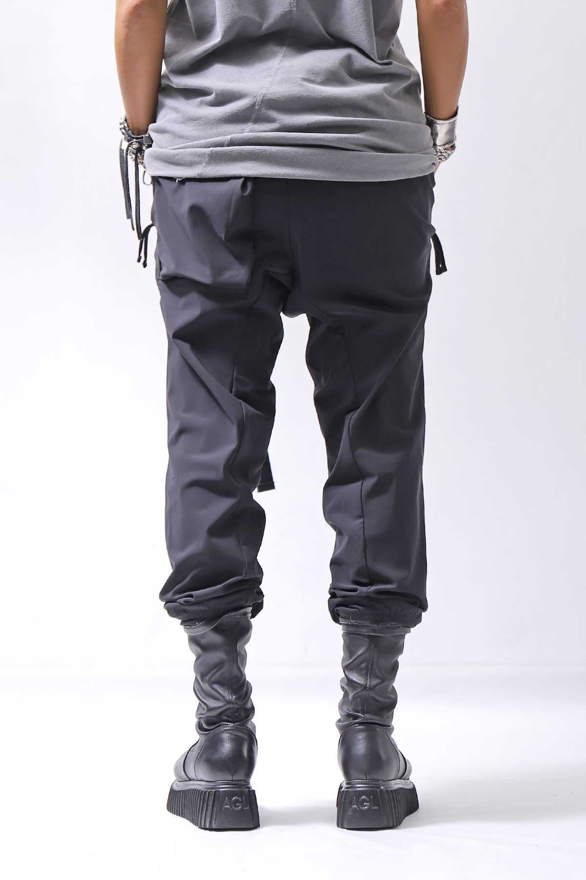 【thom/krom】 UNISEX SUPER STRETCH NYLON RIB PANTS MP29_BLACK