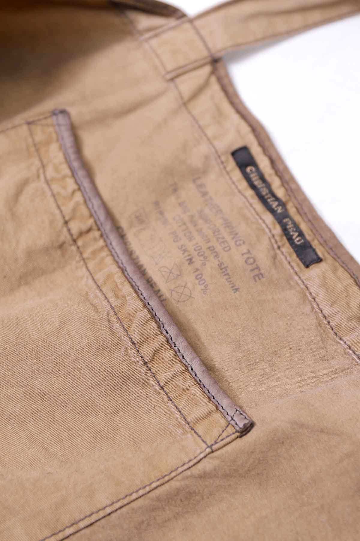 【CHRISTIAN PEAU】 COTTON LEATHER TOTE BAG_CINNAMON