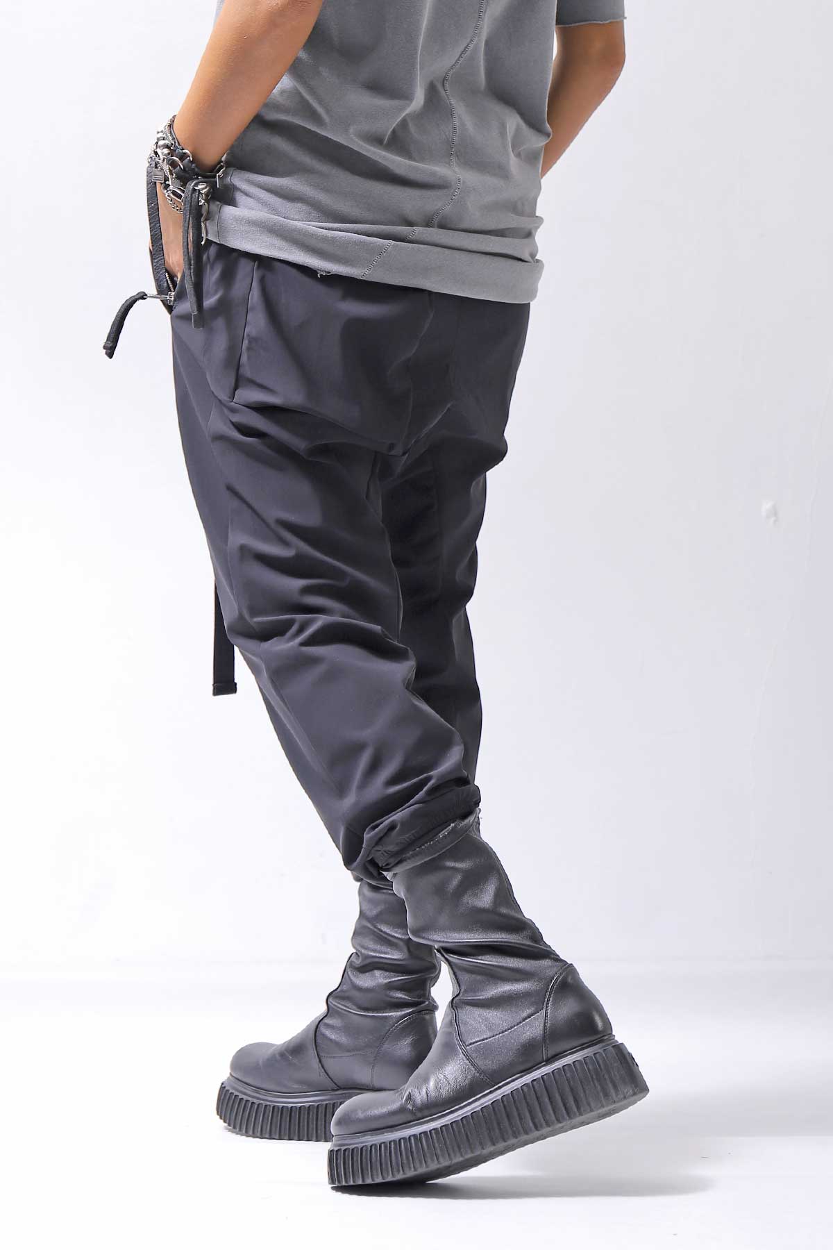 【thom/krom】 UNISEX SUPER STRETCH NYLON RIB PANTS MP29_BLACK