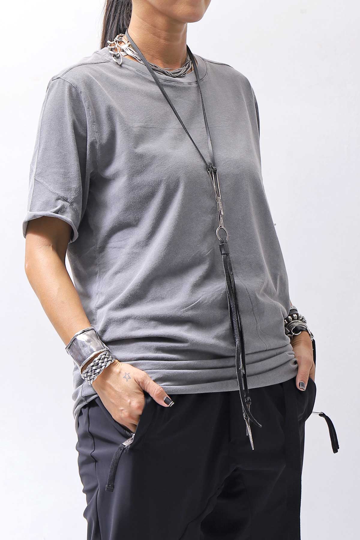 【thom/krom】 UNISEX COTTON REGULAR FIT TEE MTS872_USED GREY