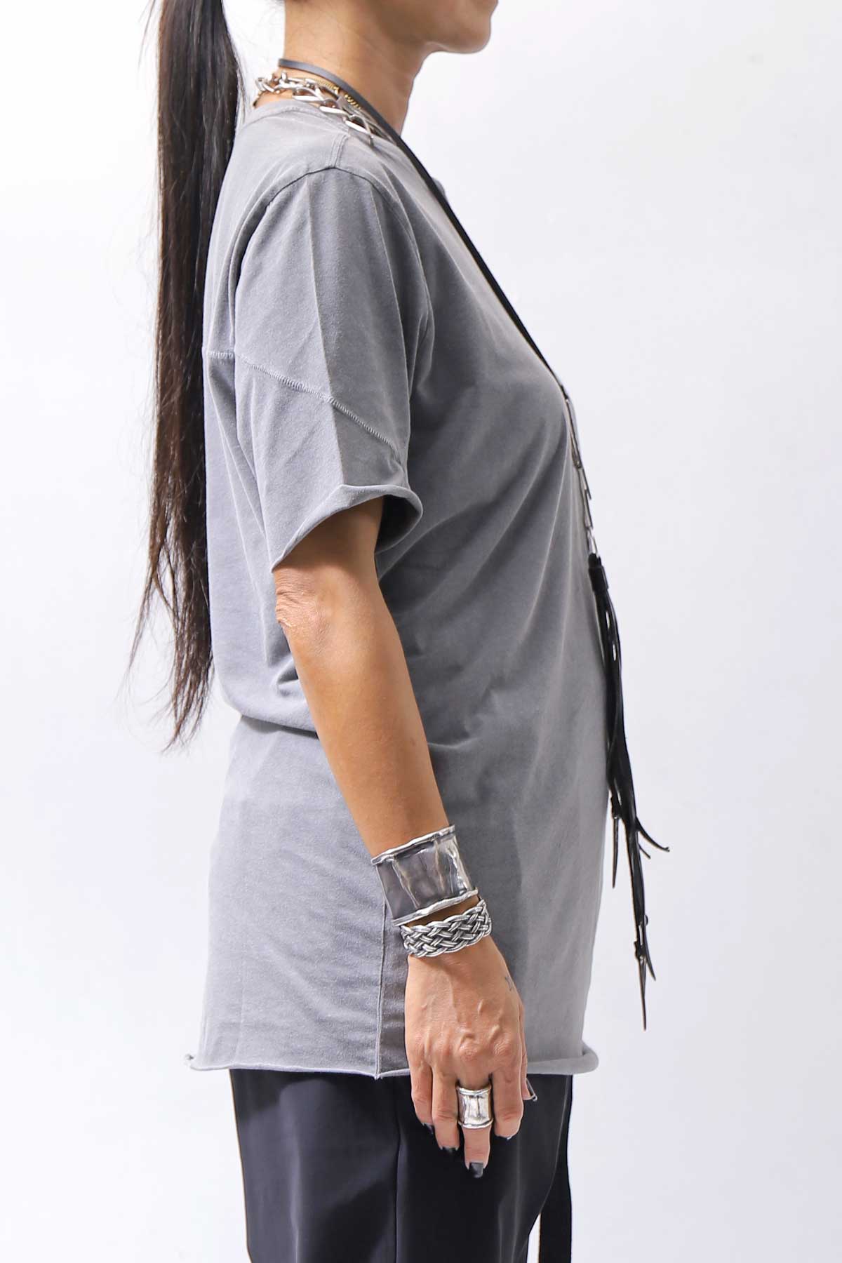 【thom/krom】 UNISEX COTTON REGULAR FIT TEE MTS872_USED GREY