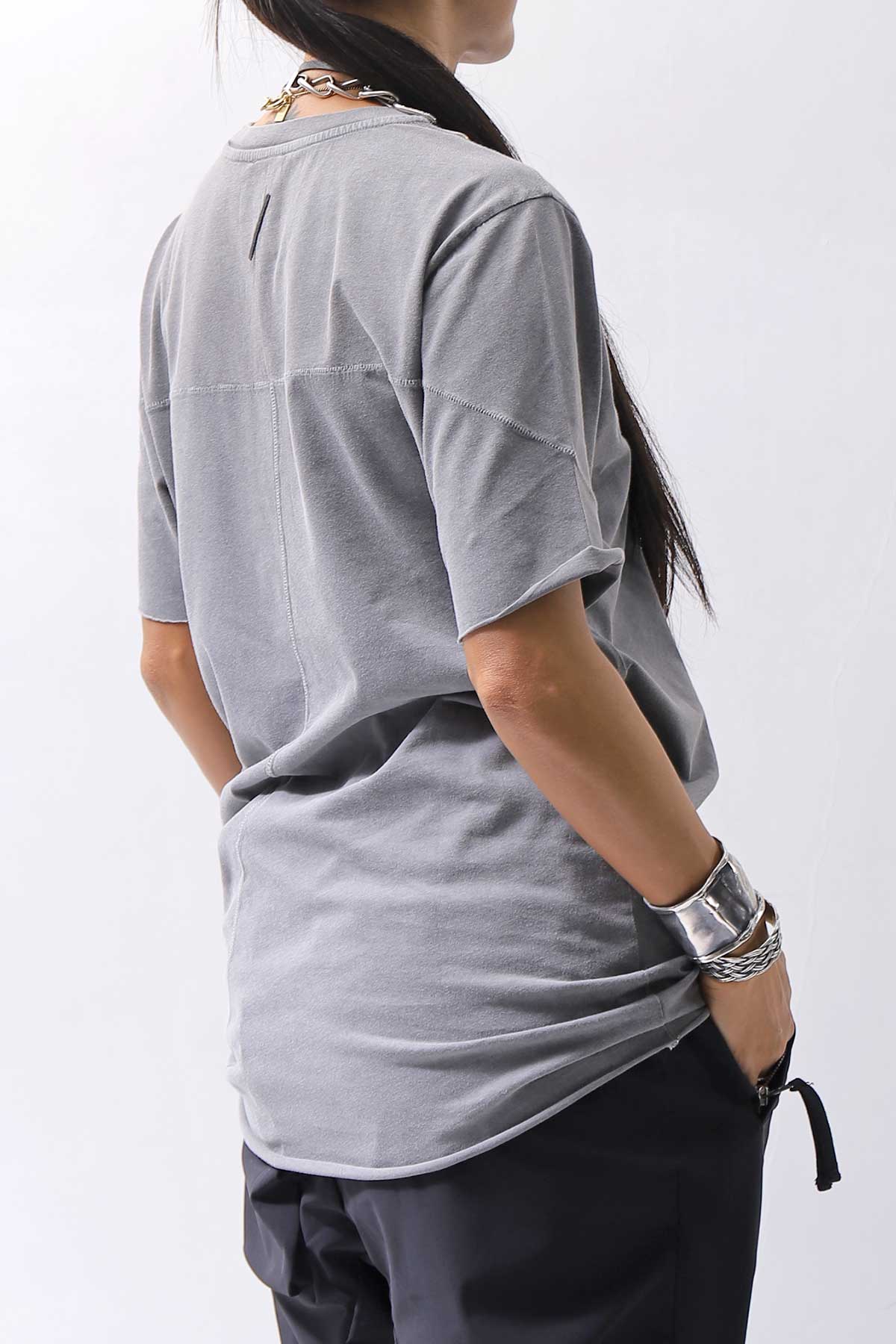 【thom/krom】 UNISEX COTTON REGULAR FIT TEE MTS872_USED GREY