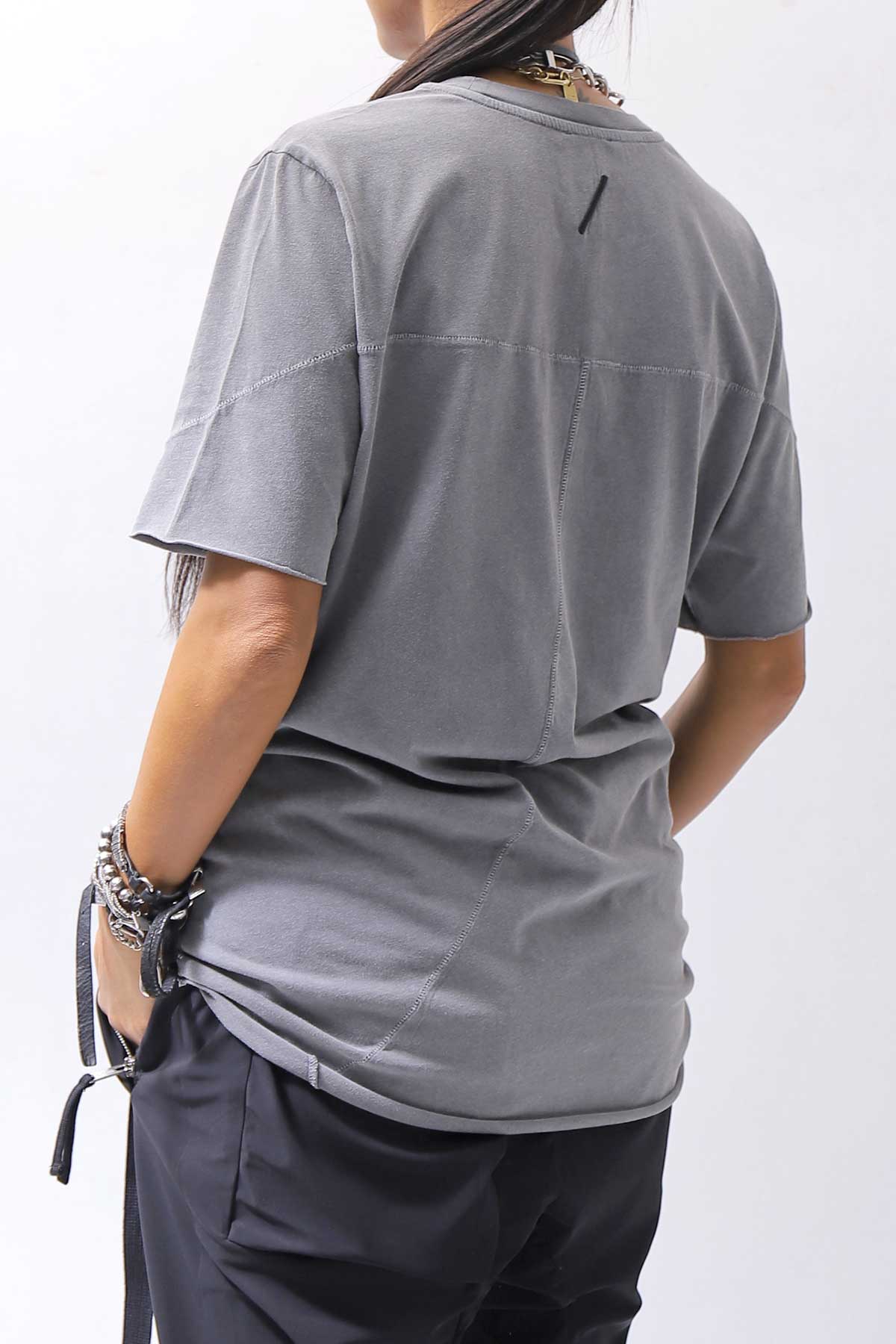 【thom/krom】 UNISEX COTTON REGULAR FIT TEE MTS872_USED GREY