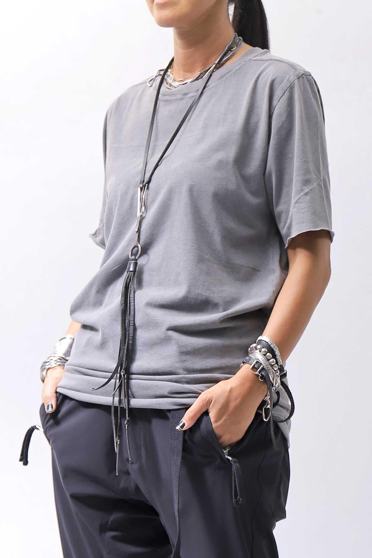 【thom/krom】 UNISEX COTTON REGULAR FIT TEE MTS872_USED GREY