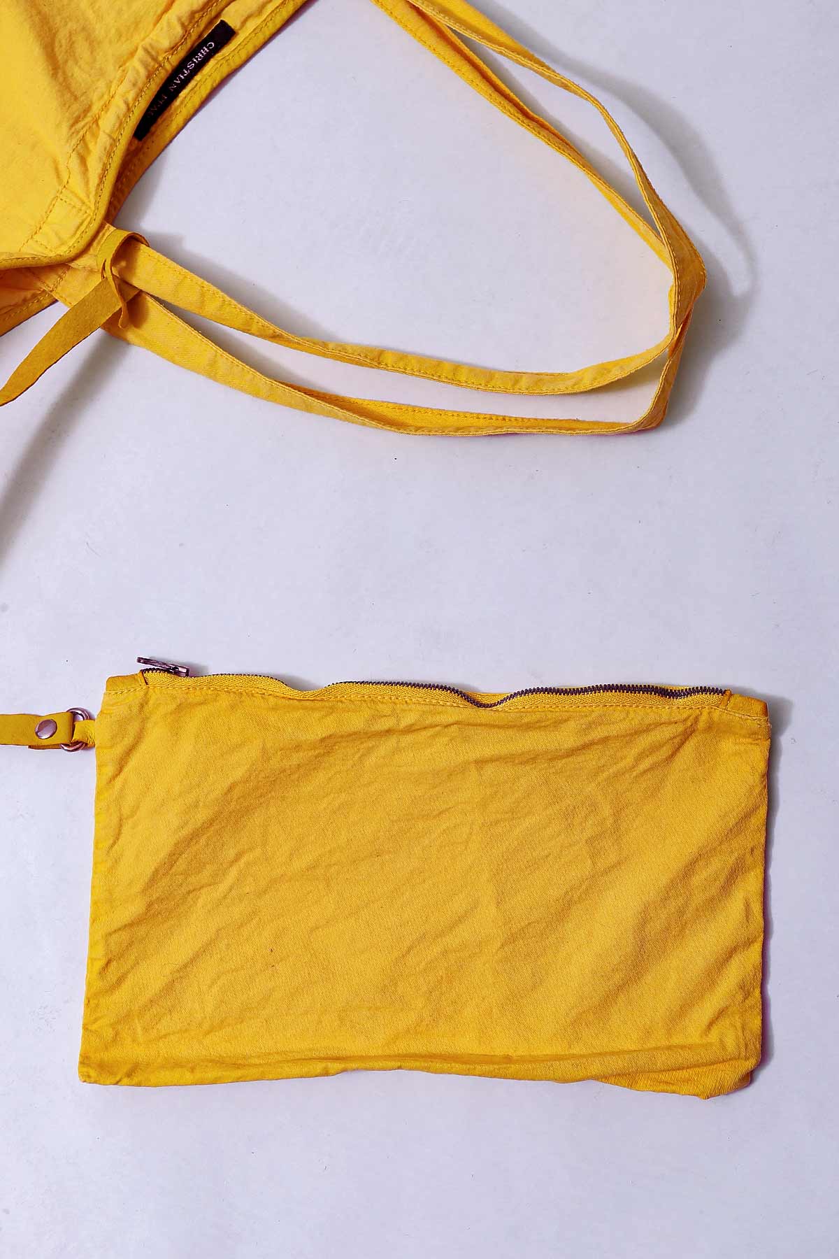 【CHRISTIAN PEAU】 COTTON LEATHER TOTE BAG_YELLOW