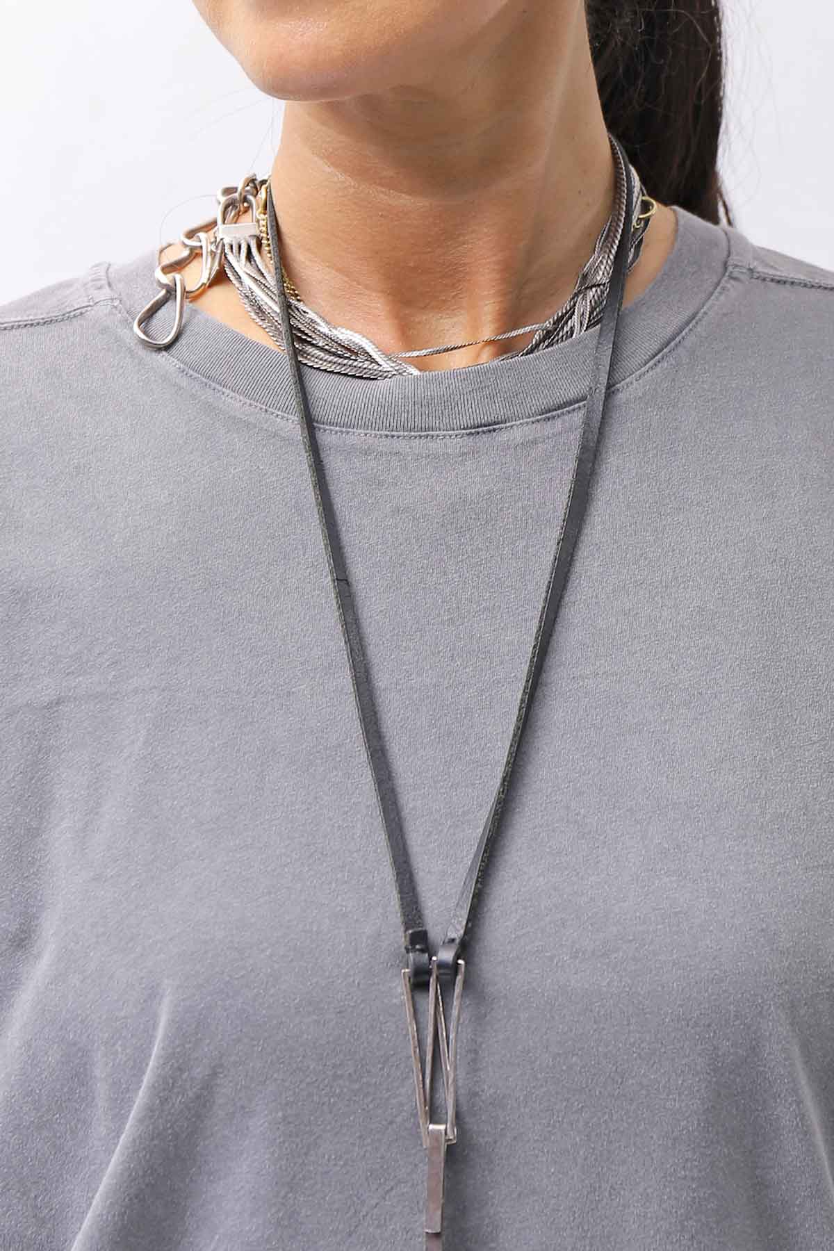 【thom/krom】 UNISEX COTTON REGULAR FIT TEE MTS872_USED GREY