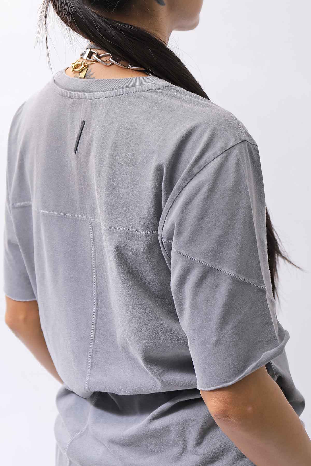 【thom/krom】 UNISEX COTTON REGULAR FIT TEE MTS872_USED GREY