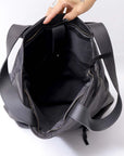 【MIRANDA KALOUDIS】 UNISEX 2WAY WAXED COWHIDE REGULAR BAG_BLACK