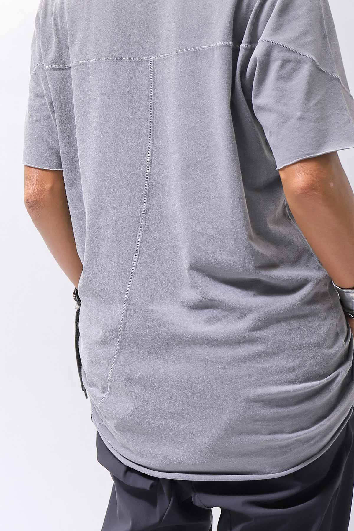 【thom/krom】 UNISEX COTTON REGULAR FIT TEE MTS872_USED GREY