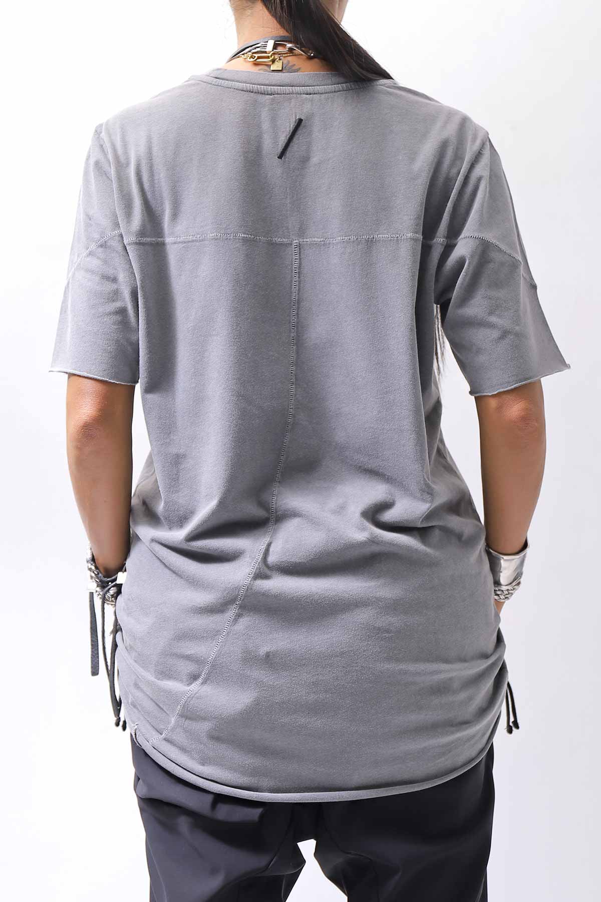 【thom/krom】 UNISEX COTTON REGULAR FIT TEE MTS872_USED GREY