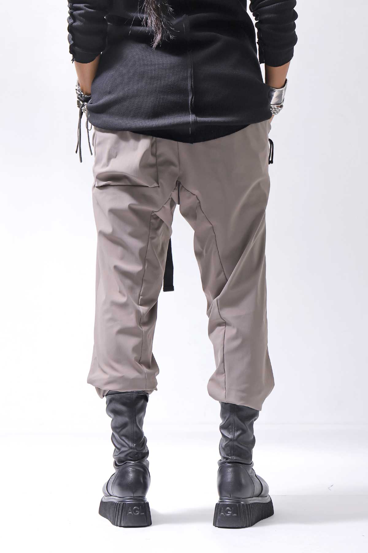 【thom/krom】 UNISEX SUPER STRETCH NYLON RIB PANTS MP29_EARTH BROWN