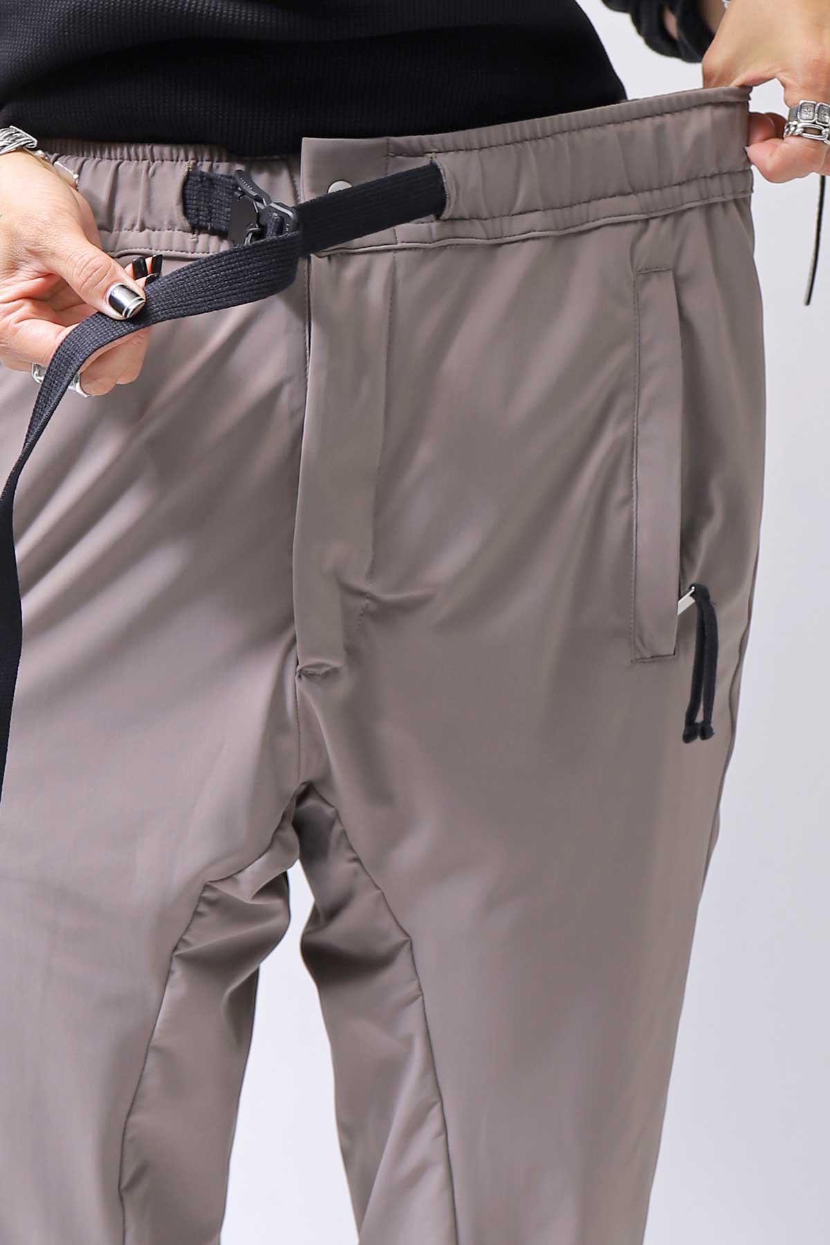 【thom/krom】 UNISEX SUPER STRETCH NYLON RIB PANTS MP29_EARTH BROWN