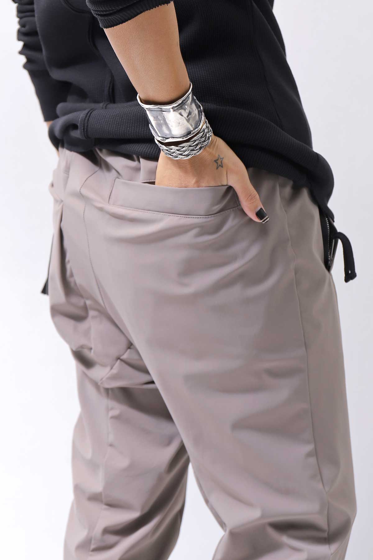 【thom/krom】 UNISEX SUPER STRETCH NYLON RIB PANTS MP29_EARTH BROWN