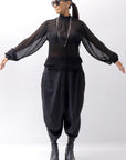 【thom/krom】 LONG SLEEVE SEE THROUGH SHIRT WH10_BLACK