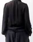 【thom/krom】 LONG SLEEVE SEE THROUGH SHIRT WH10_BLACK