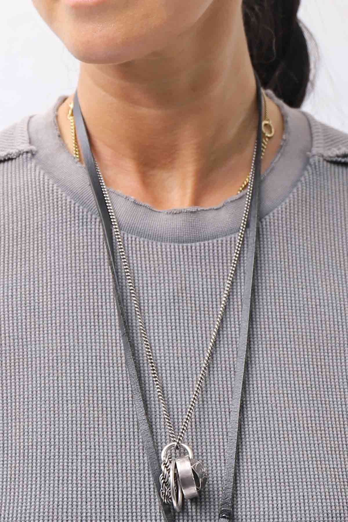 【thom/krom】 UNISEX WAFFLE COTTON LONG SLEEVE MT898_USED GREY