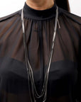 【thom/krom】 LONG SLEEVE SEE THROUGH SHIRT WH10_BLACK