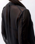 【thom/krom】 LONG SLEEVE SEE THROUGH SHIRT WH10_BLACK