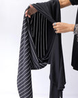【PLÜ】 MULTIWAY STRETCH COTTON STOLE PL21_STRIPE/BLACK
