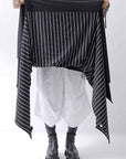 【PLÜ】 MULTIWAY STRETCH COTTON STOLE PL21_STRIPE/BLACK