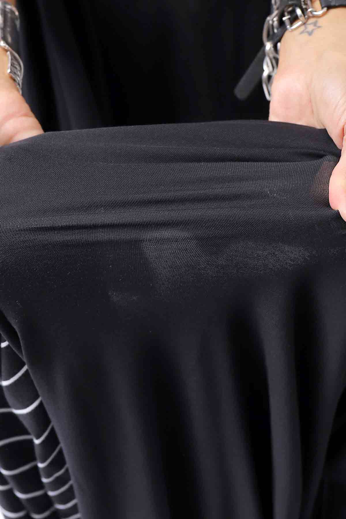 【PLÜ】 MULTIWAY STRETCH COTTON STOLE PL21_STRIPE/BLACK