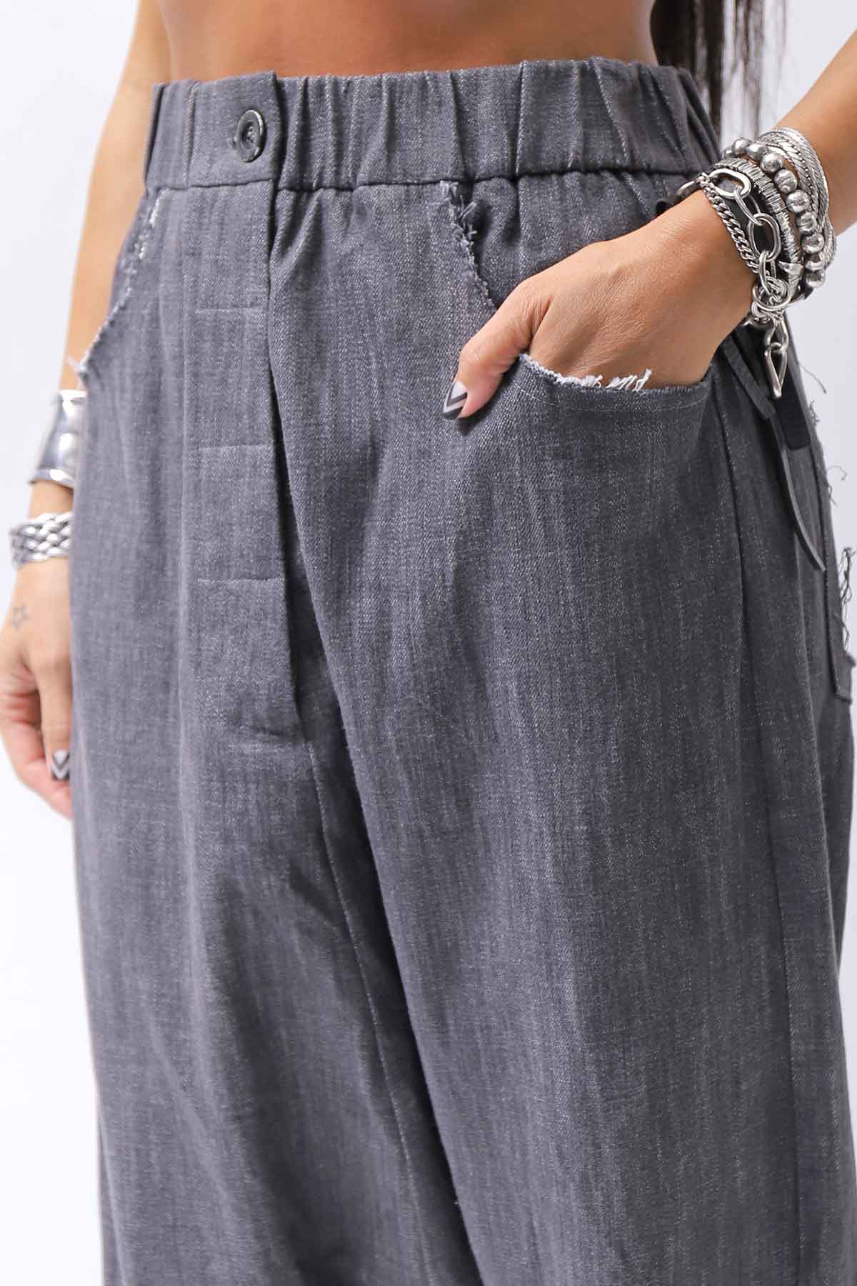 【studio b3】 UNISEX COTTON DENIM BOX SALLOUEL PANTS MPB1830_MARENGO(GREY WASH)