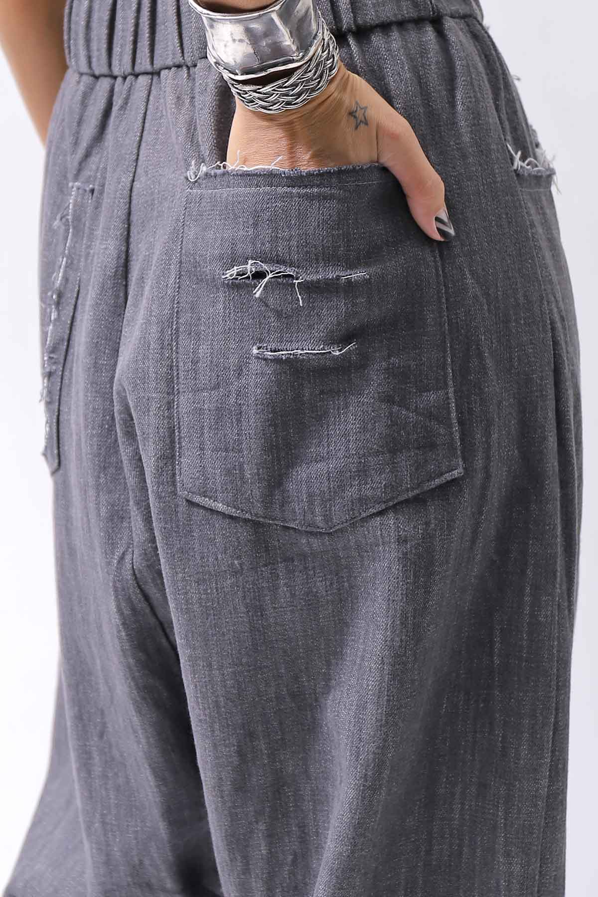 【studio b3】 UNISEX COTTON DENIM BOX SALLOUEL PANTS MPB1830_MARENGO(GREY WASH)
