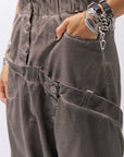 【studio b3】 UNISEX COTTON & SWEAT BOX SARROUEL PANTS RBB1974_TRUFFLE OLD DYE