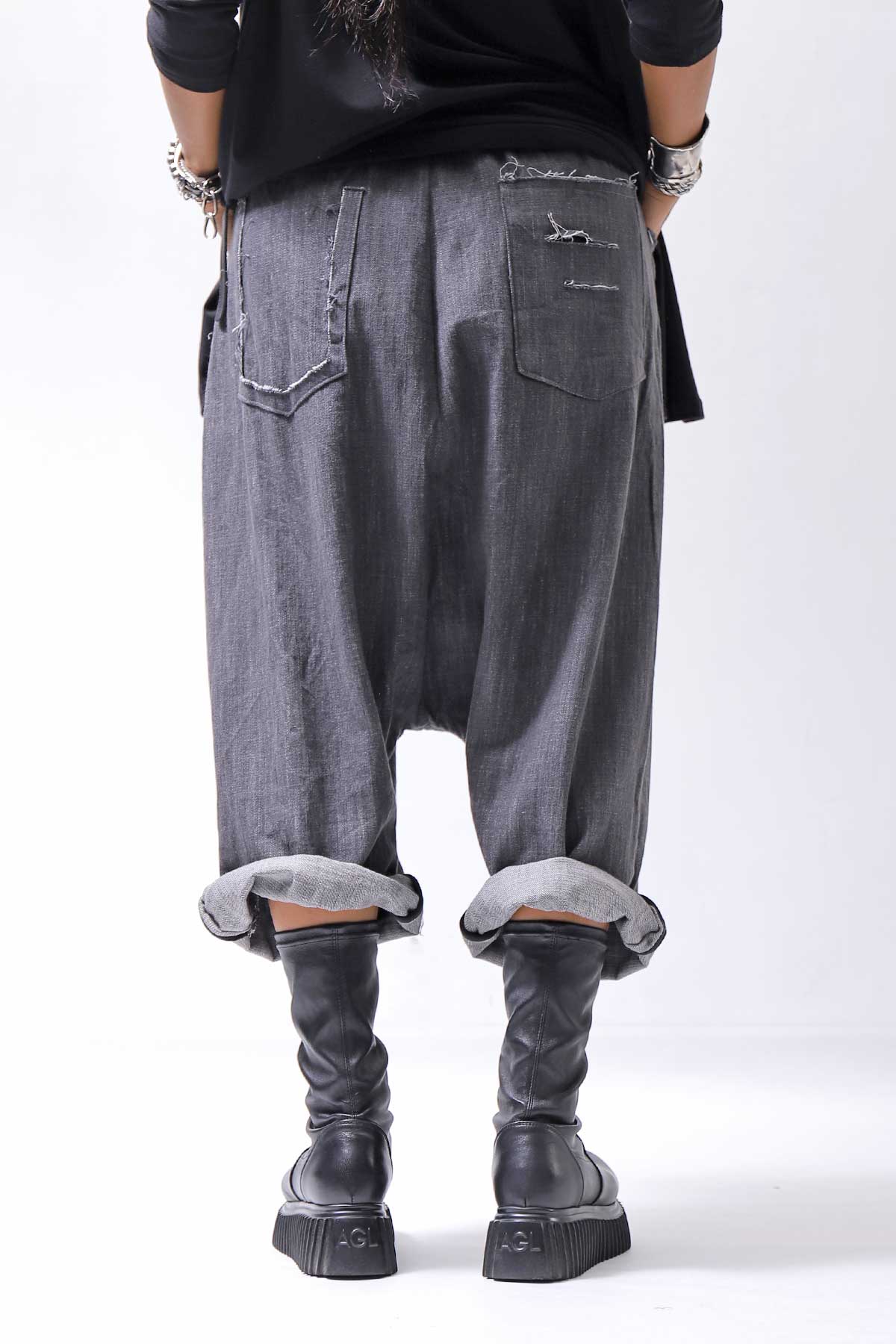 【studio b3】 UNISEX COTTON DENIM BOX SALLOUEL PANTS MPB1830_MARENGO(GREY WASH)