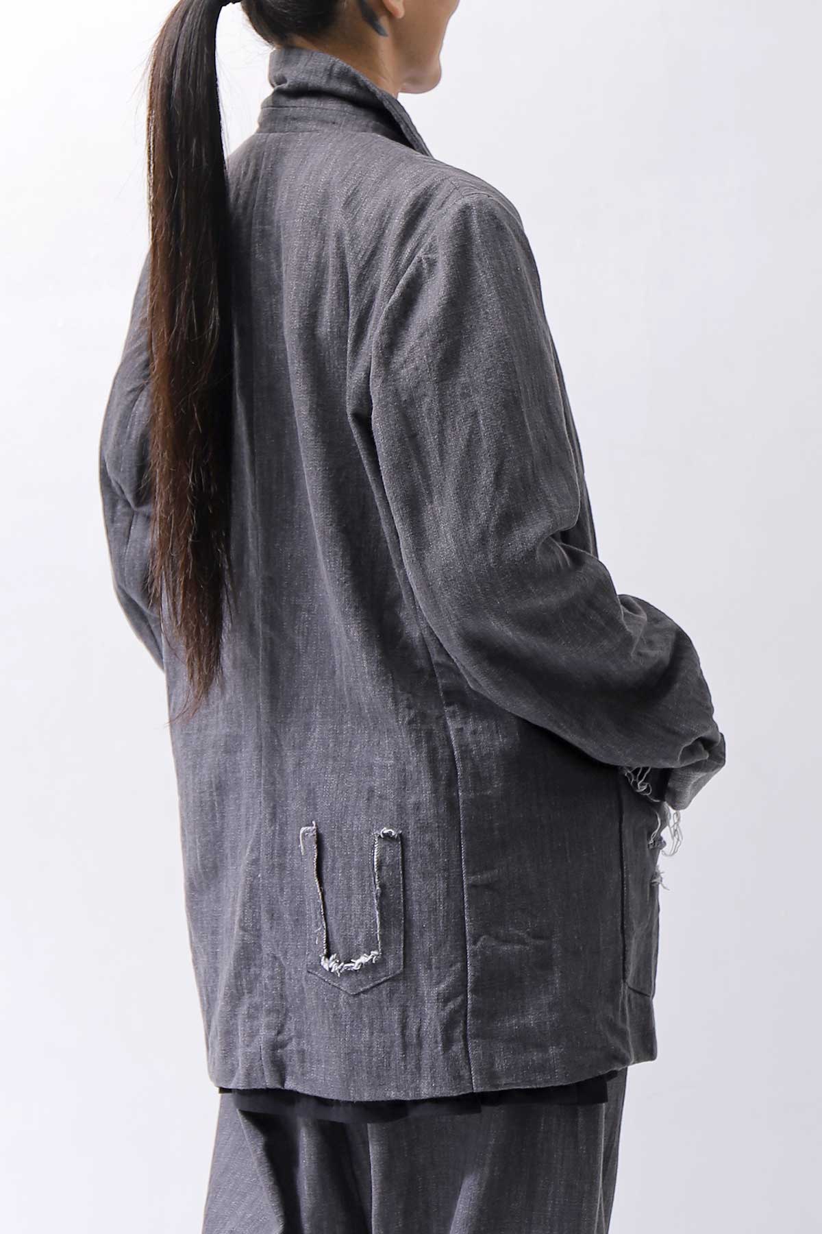 【studio b3】 UNISEX COTTON DENIM RELAX FIT JACKET RBB2018_MARENGO(GREY WASH)