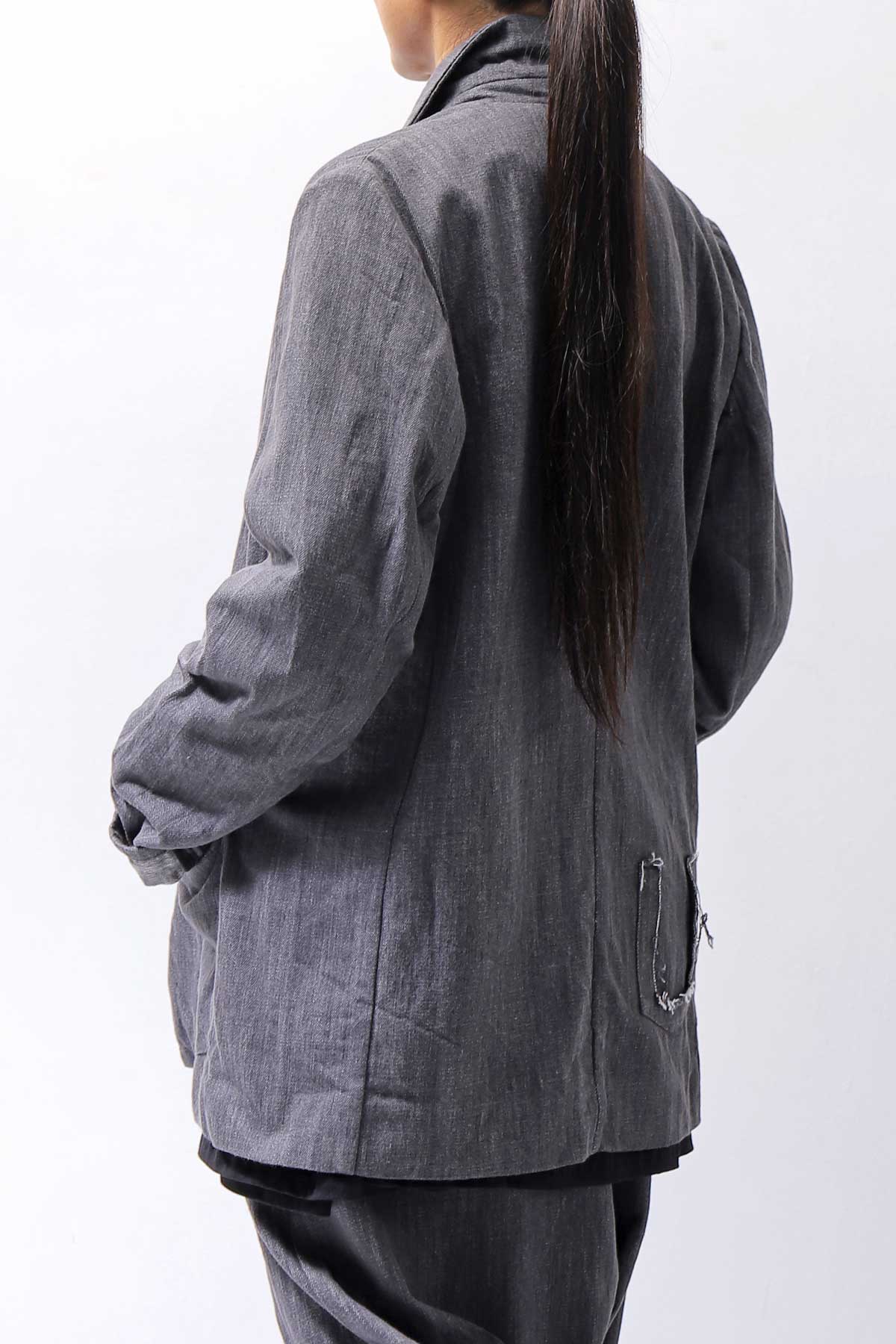【studio b3】 UNISEX COTTON DENIM RELAX FIT JACKET RBB2018_MARENGO(GREY WASH)