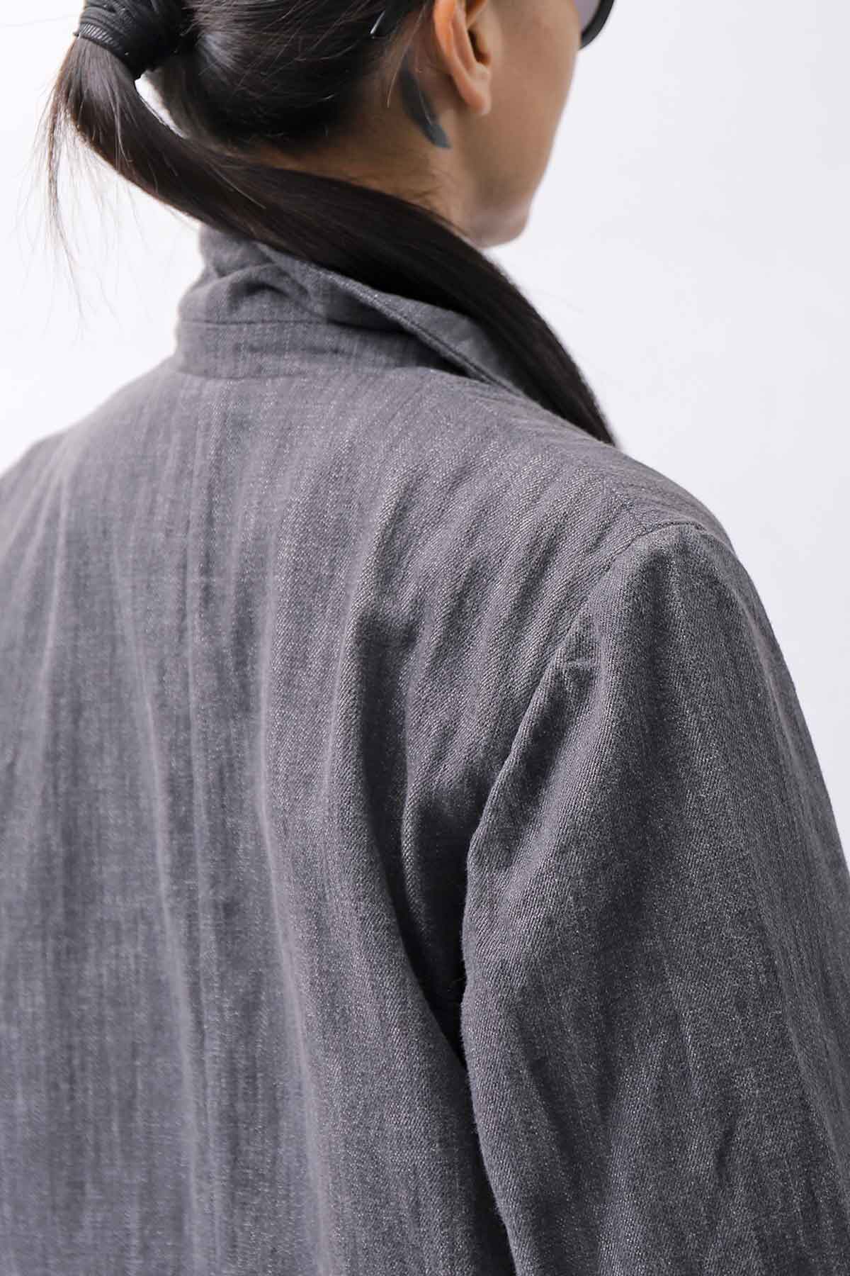 【studio b3】 UNISEX COTTON DENIM RELAX FIT JACKET RBB2018_MARENGO(GREY WASH)