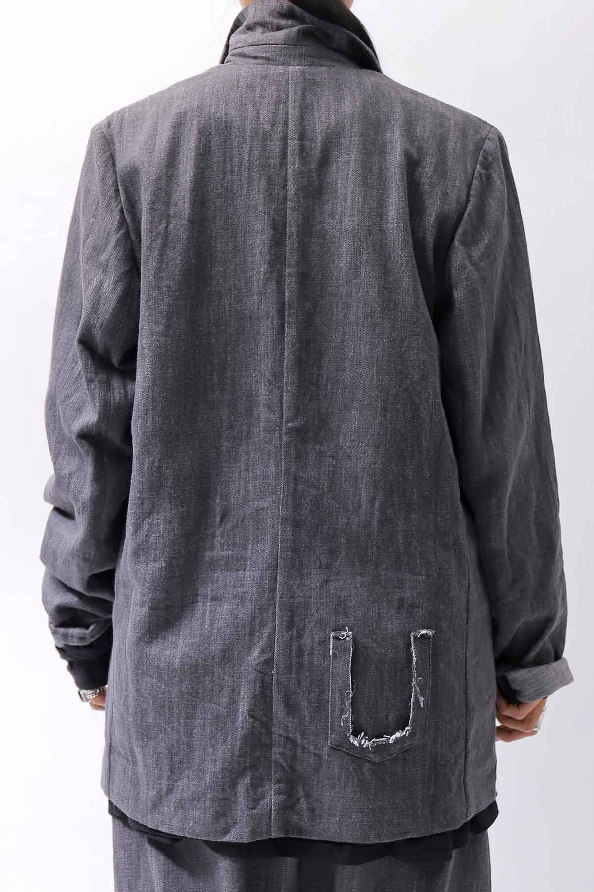 【studio b3】 UNISEX COTTON DENIM RELAX FIT JACKET RBB2018_MARENGO(GREY WASH)