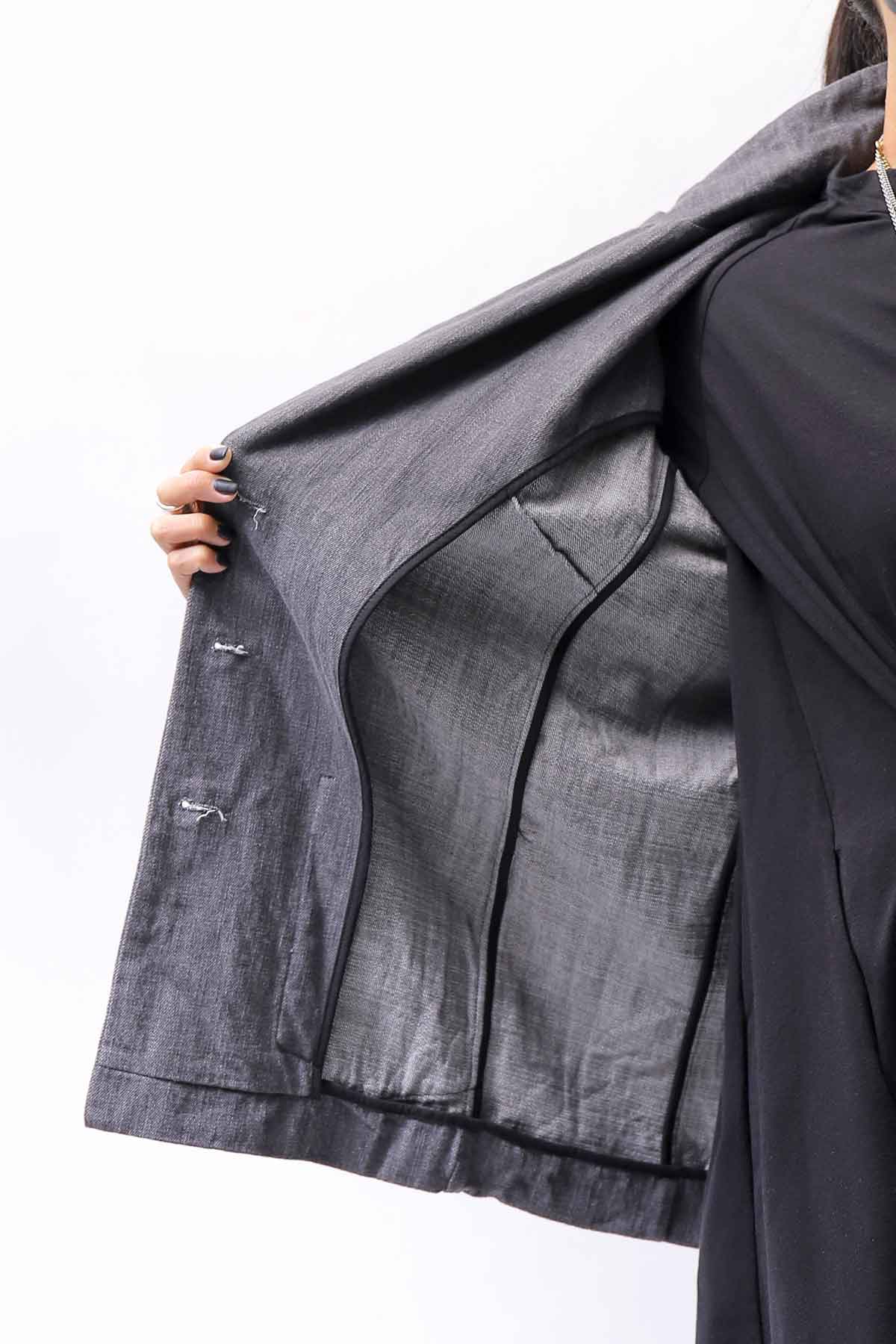 【studio b3】 UNISEX COTTON DENIM RELAX FIT JACKET RBB2018_MARENGO(GREY WASH)