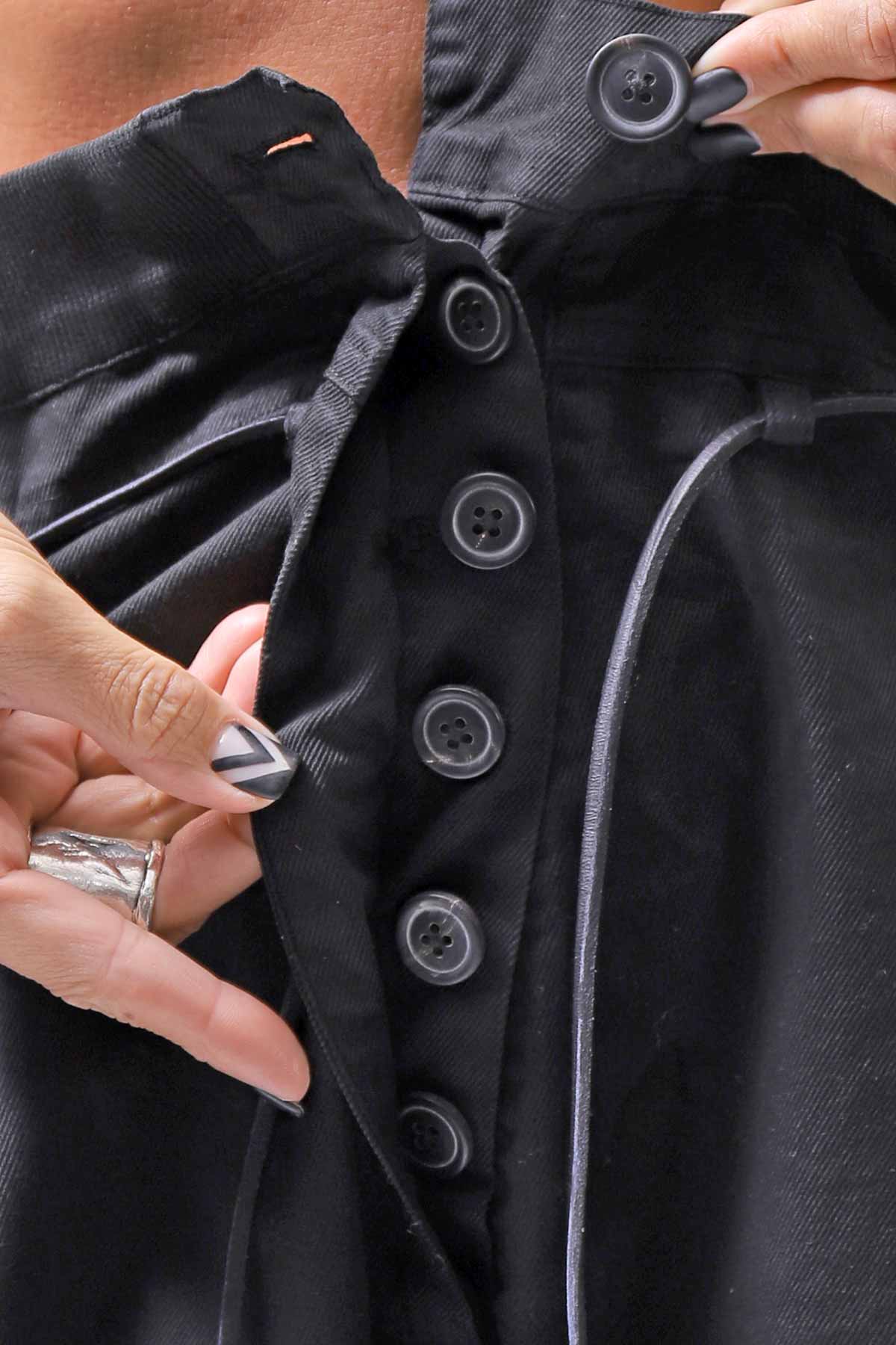 【RUNDHOLZ】 UNISEX SIDE TUCK ICONIC COTTON PANTS_BLACK