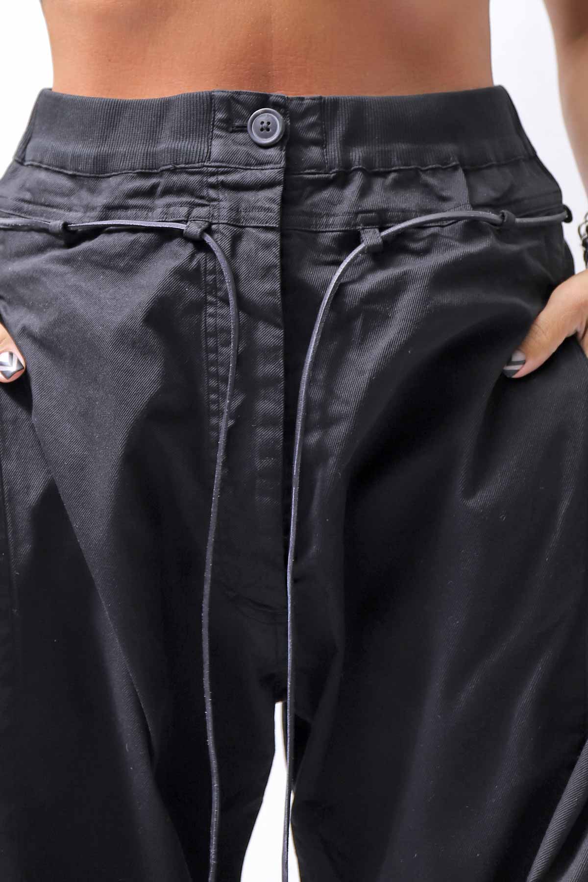 【RUNDHOLZ】 UNISEX SIDE TUCK ICONIC COTTON PANTS_BLACK