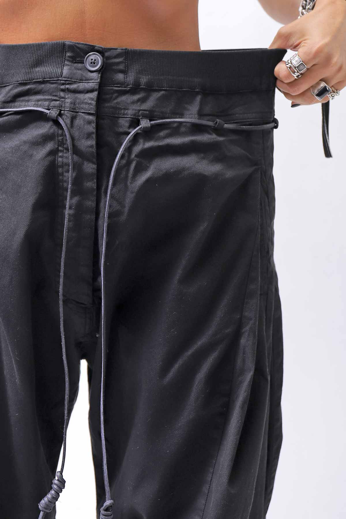 【RUNDHOLZ】 UNISEX SIDE TUCK ICONIC COTTON PANTS_BLACK