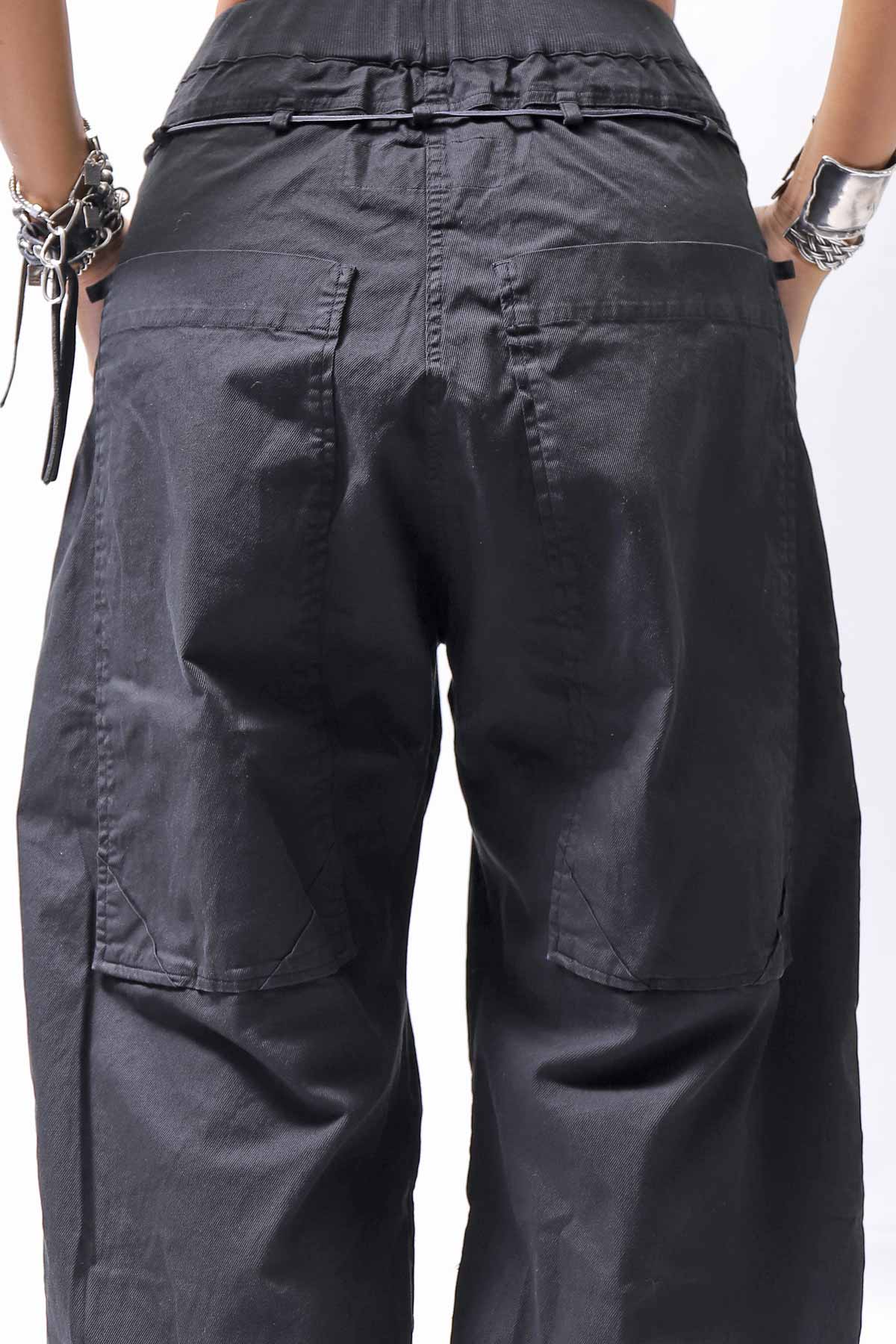 【RUNDHOLZ】 UNISEX SIDE TUCK ICONIC COTTON PANTS_BLACK