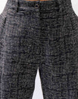 【NOSTRASANTISSIMA】 UNISEX TWEED FRONT TUCK PANTS P118_TWEED BLACK