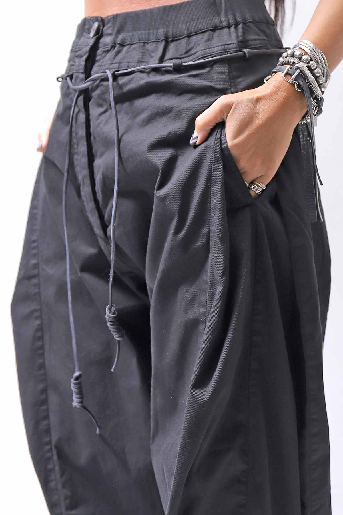 【RUNDHOLZ】 UNISEX SIDE TUCK ICONIC COTTON PANTS_BLACK