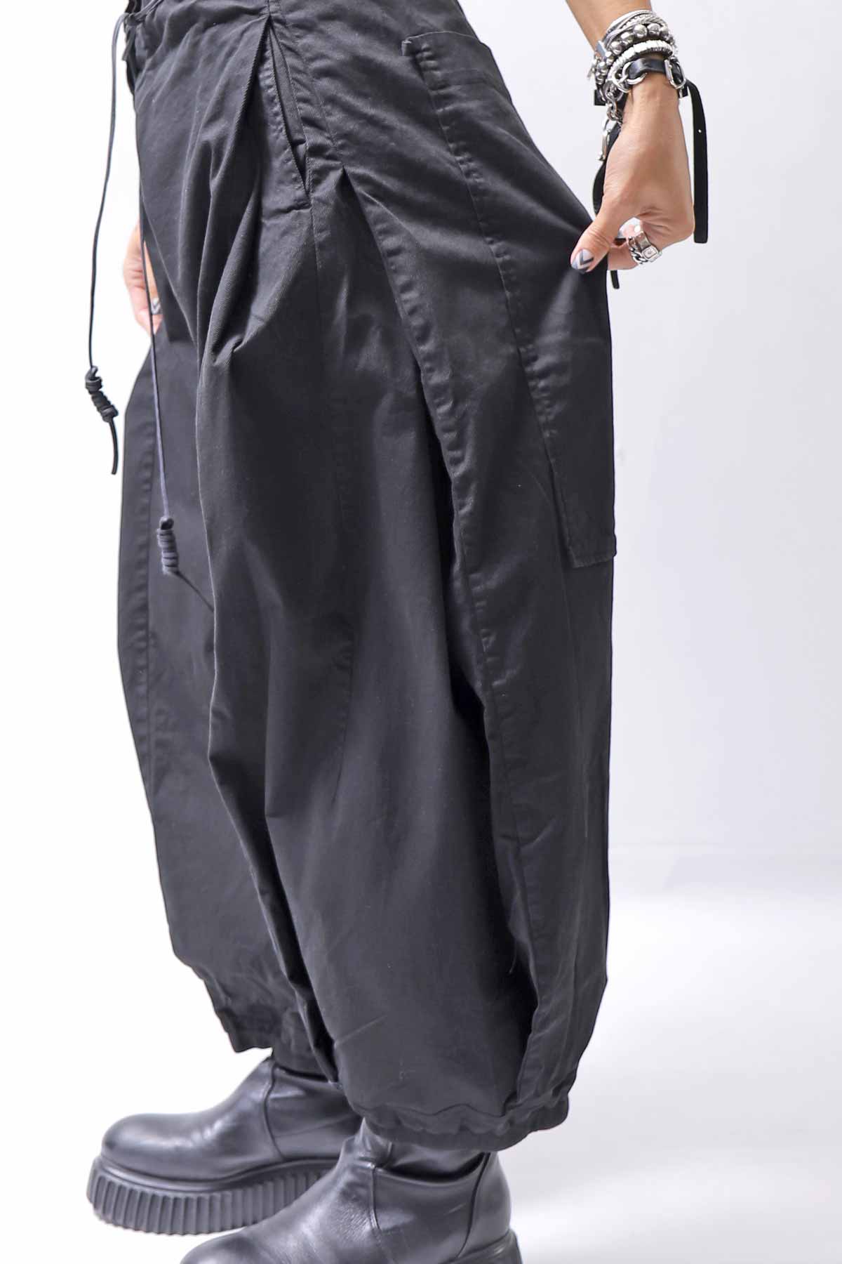 【RUNDHOLZ】 UNISEX SIDE TUCK ICONIC COTTON PANTS_BLACK