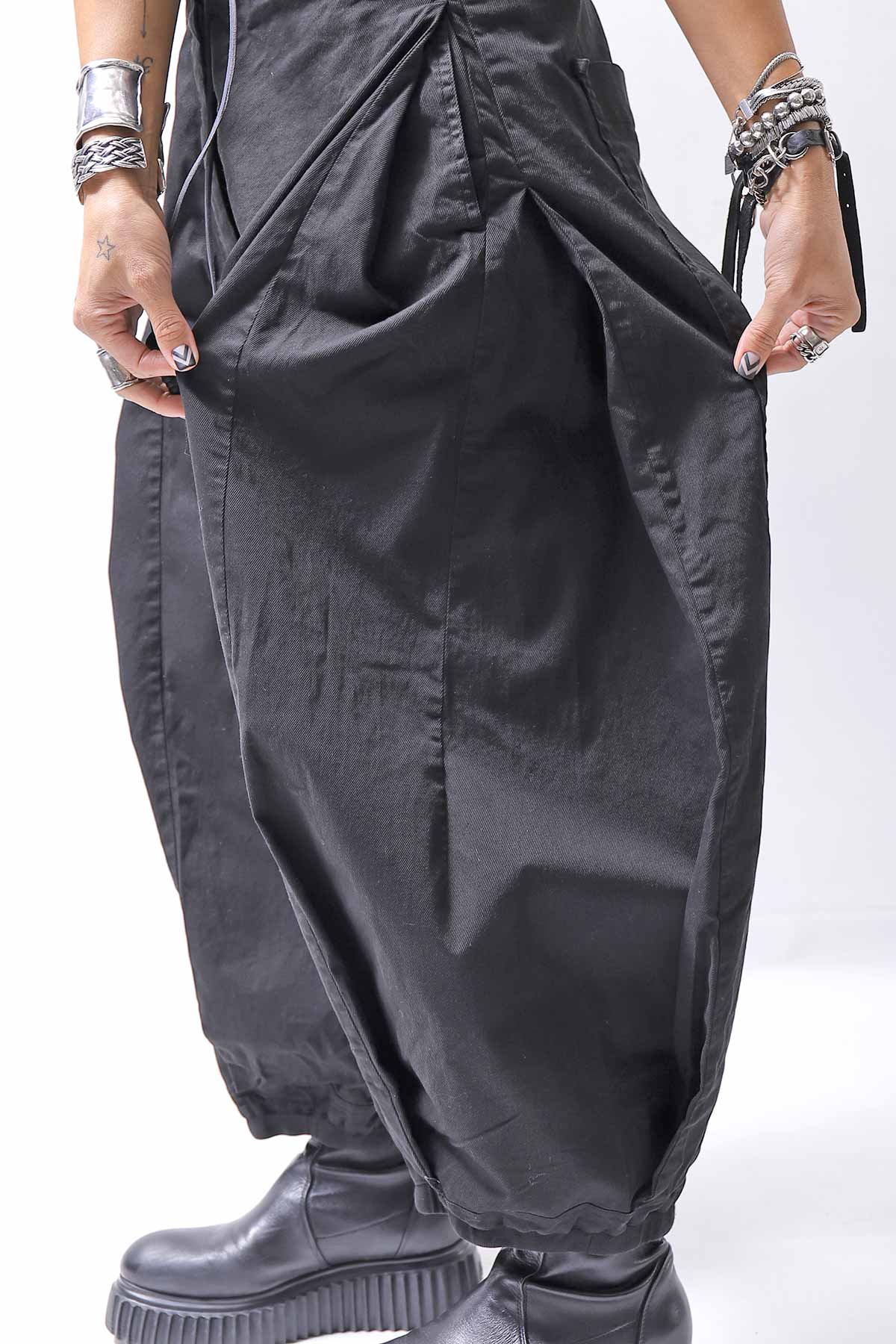 【RUNDHOLZ】 UNISEX SIDE TUCK ICONIC COTTON PANTS_BLACK