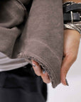 【studio b3】 UNISEX OVERSIZED COTTON SWEAT HOODIE SHB2161_TRUFFLE OLD DYE
