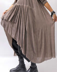 【studio b3】 ASYMMETRY TUNIC TOPS SHB2219_TRUFFLE OLD DYE