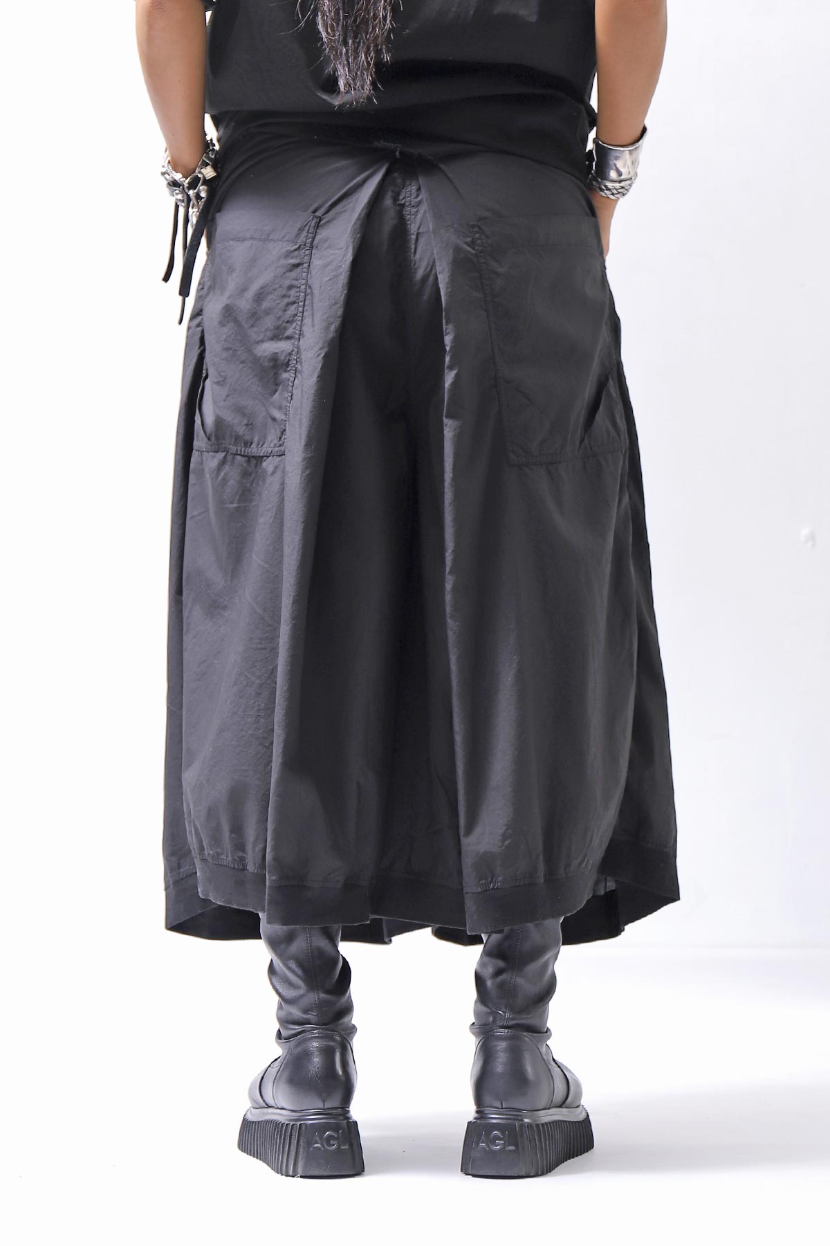 【RUNDHOLZ】 FRONT TUCK WIDE COTTON PANTS_BLACK